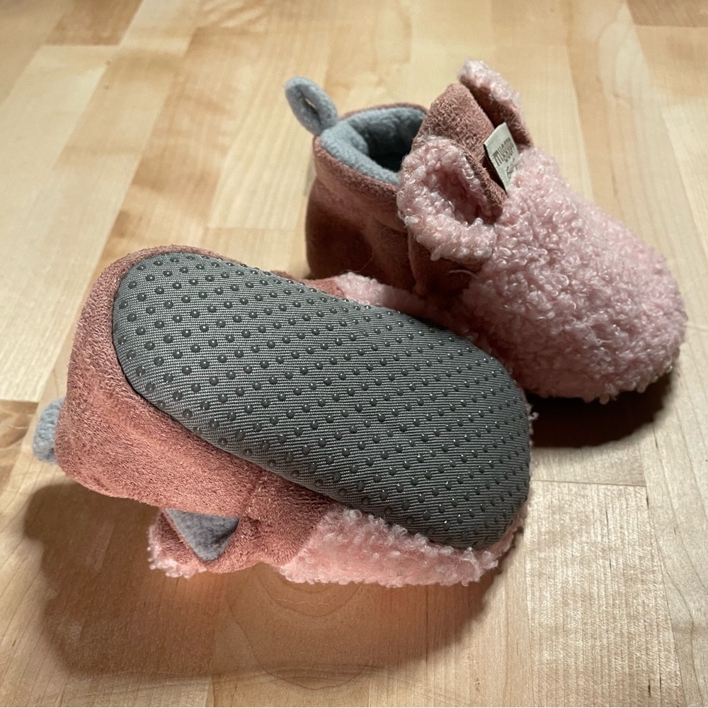 Pink Infant Booties with Ears - Picture 3 of 6